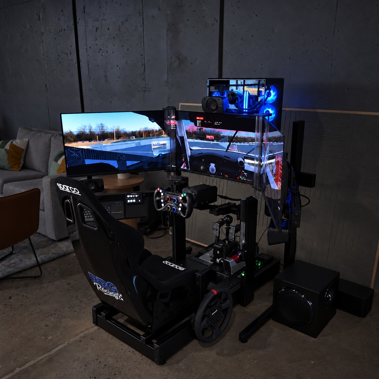 RRG Racing simulator in a lounge