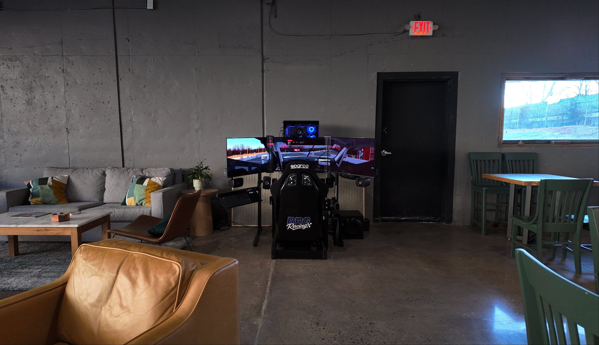 RRG Racing simulators in a lounge